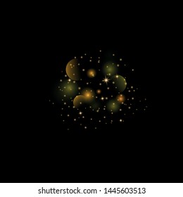 Texture background abstract black. Dust gold. Sparkling magical dust particles. Magic concept. Abstract background with bokeh effect.