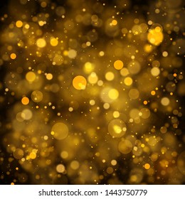 Texture background abstract black and gold Glitter and elegant for Christmas Dust white. Sparkling magical dust particles Magic concept Abstract background with bokeh effect. Vector 