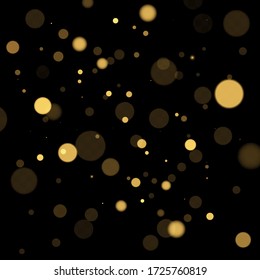 Texture background abstract black and gold Glitter and elegant for Christmas Dust white. Sparkling magical dust particles Magic concept Abstract background with bokeh effect. Vector