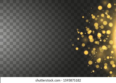 Texture background abstract black and golden Glitter and elegant for Christmas. Sparkling magical dust particles. Magic concept. Abstract background with bokeh effect.