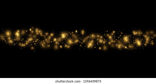 Texture background abstract black and golden Glitter and elegant for Christmas. Dust white. Sparkling magical dust particles. Magic concept. Abstract background with bokeh effect.