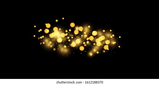 Texture background abstract black and golden Glitter and elegant for Christmas. Dust white. Sparkling magical dust particles. Magic concept. Abstract background with bokeh effect.