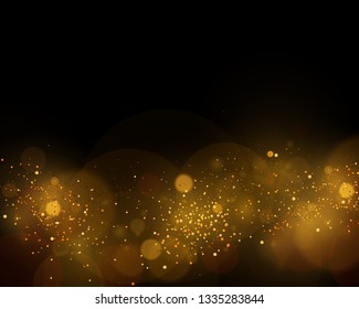 Texture background abstract black and white or silver, gold Glitter and elegant for Christmas. Dust white. Sparkling magical dust particles. Magic concept. Abstract background with bokeh effect. 