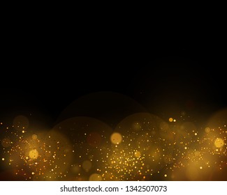 Texture background abstract black and white or silver, gold Glitter and elegant for Christmas. Dust white. Sparkling magical dust particles. Magic concept. Abstract background with bokeh effect. 