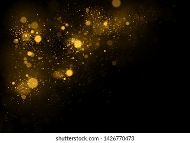 Texture background abstract black and white or silver Glitter and elegant for Christmas. Dust white. Sparkling magical dust particles. Magic concept. Abstract background with bokeh effect Vector