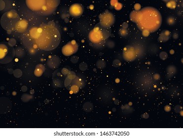 Texture background abstract black and white or silver, gold Glitter and elegant for Christmas. Dust white. Sparkling magical  particles. Magic concept. Abstract background with bokeh effect.  Vector