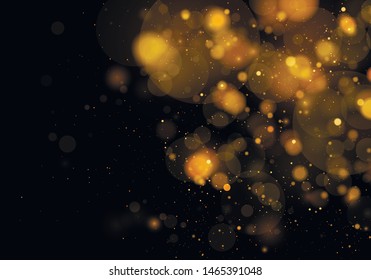 Texture background abstract black and white or silver, gold Glitter and elegant for Christmas. Dust white. Sparkling magical  particles. Magic concept. Abstract background with bokeh effect.  Vector