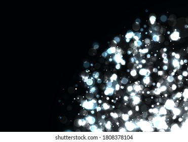 Fondo texturizado abstracto negro y blanco o plateado Glitter y elegante para Navidad. Resumen de fondo negro con efecto bokeh. Parpadeando mágicas partículas de polvo. Concepto mágico.