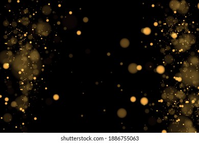 Texture background abstract black and white or silver, gold Glitter and elegant for Christmas. Dust white. Sparkling magical dust particles. Magic concept. Abstract background with bokeh effect