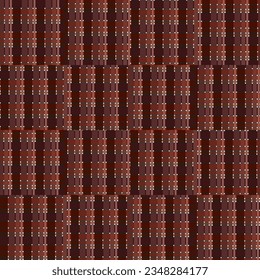 Patrón textil de comprobación abstracta de fondo de textura.vector de tartán geométrico para tela de fondo de fondo de fondo de fondo de papel de regalo envoltura de papel diseño gráfico o de sitio web de concepto. patrón de colores del tema marrón oscuro