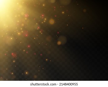 Texture background abstract yellow-red or silver glitter. Glittering magical dust particles. Magic concept. Abstract background with bokeh effect.