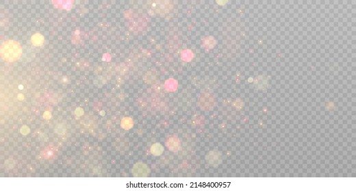 Fondo de textura resplandeciente abstracto amarillo-rojo o plateado. Partículas mágicas de polvo brillantes. Concepto mágico. Resumen de fondo con efecto bokeh.