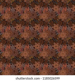 Texture background texture. Brown, black and gray. Valentines day hearts. Vector illustration.
