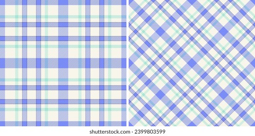 Texture background check of fabric textile tartan with a plaid seamless pattern vector. Set in sky colors. Unique invitation designs for events.