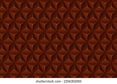 Texture background of chocolate color. Three-dimensional realistic textured geometric vector design background for your projects
