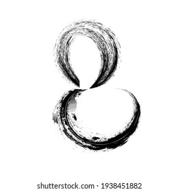 Texture Background. Circle Brush Stroke . Grunge Shape . 