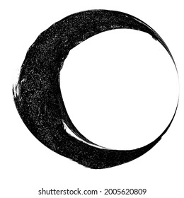 Fondo de textura. Estroque del pincel de círculo. Forma gruesa. Vector