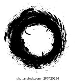 Texture Background. Circle Brush Stroke . Grunge Shape .