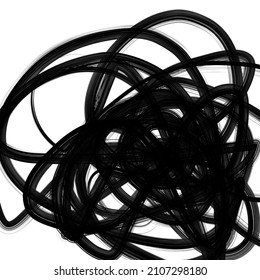 texture background circle spin brush black ink, vector illustration drawing.