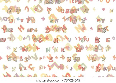 Texture background colorful. Abstract alphabets letters, good for design. Cartoon style vector.