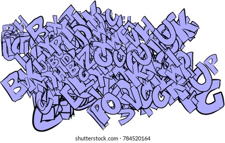 Texture background colorful. Abstract alphabets letters, good for design. Cartoon style vector.