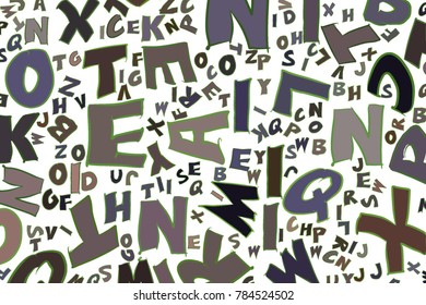 Texture background colorful. Abstract alphabets letters, good for design. Cartoon style vector.