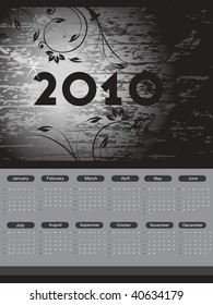 texture background with creative floral pattern calender
