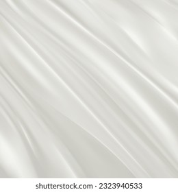 Texture for a background with crumpled white cloth, fabric and materials. There is an empty blank space to use as a copy space. the surface and the shadow.