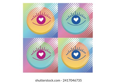 
Texture background. Desktop wallpaper for teenage girls. Women's fashion style. Eye design color. Multicolor design with hearts