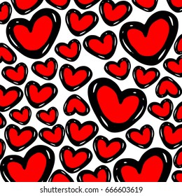 Texture background. Background drawn with hearts. Love. Texture of Hearts