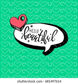 Texture background. Background drawn with hearts. Love. Texture of Hearts