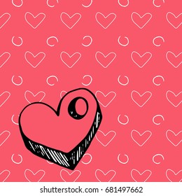 Texture background. Background drawn with hearts. Love. Texture of Hearts
