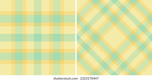 Texture background fabric of check tartan pattern with a vector seamless textile plaid set in spring colors.