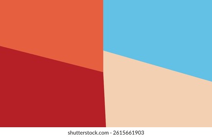 Texture background of fashion papers in memphis geometry style blue, light blue, red and pastel pink colors. Top view, flat lay
