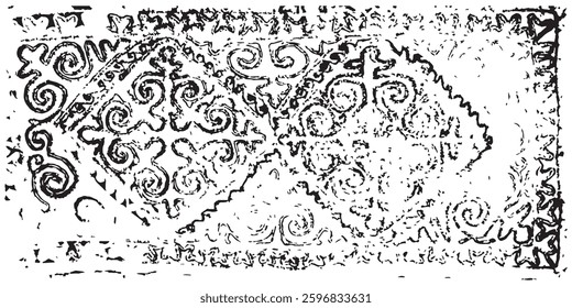 Texture background flat ancient kazakh ornament carpet. Vector illustration