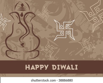 texture background with ganpati, swastika