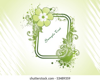 texture background with grungy floral frame, vector illustration