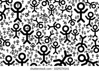 Texture background hand drawn. Abstract sign of people or human, good for design. Cartoon style vector.