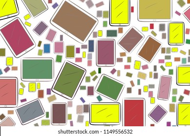 Texture background hand drawn. Abstract handphone or mobilephone, For graphic resource. Vector artwork.