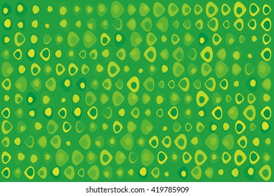 Texture background made of a green and yellow dots, or triangles with round corners