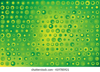 Texture background made of  green and yellow dots, or circles