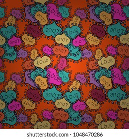 Texture background texture. Orange, black and blue. Vector illustration. Valentines day hearts.