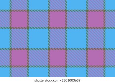Texture background pattern. Fabric seamless textile. Tartan vector plaid check in blue and violet colors.