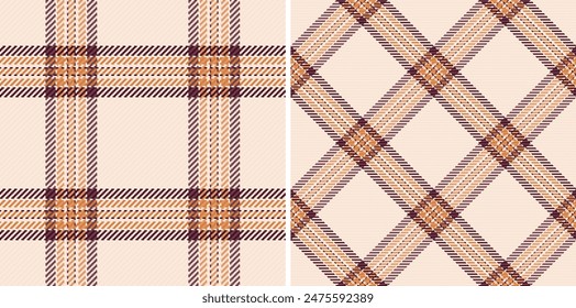 Textur Hintergrundmuster aus kariertem Stoff Tartan mit einer nahtlosen Check Vektorgrafik Textil. Set in Kaffeefarben für Buchcover-Design-Ideen.