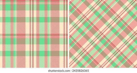 Texture background pattern of vector check fabric with a tartan seamless textile plaid. Set in spring colours. Modern carpets for stylish living rooms.