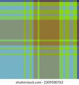 Texture background plaid of vector pattern check with a seamless fabric textile tartan in cyan and amber colors.