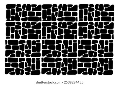 Texture background rocks dirt and ground surface seamless pattern, vector graphics.
