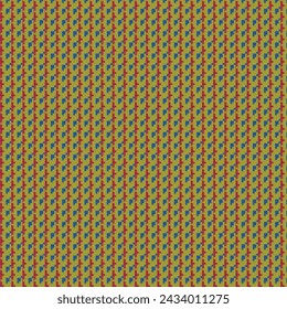 Texture, background, and seamless square abstract pattern in red, dark blue, and gold colors