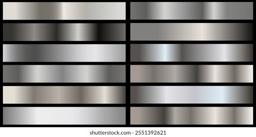 Conjunto de plano de fundo da textura. Prata realista. malha de gradiente.