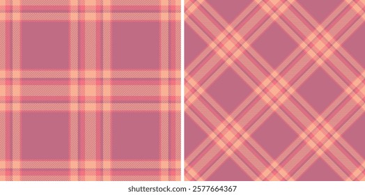 Texture background tartan of check seamless textile with a fabric plaid vector pattern. Set in pastel colors. Flannel shirt outfit ideas.